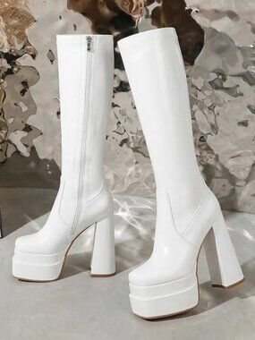 Classic Platform Knee High Boots Go Go Boots